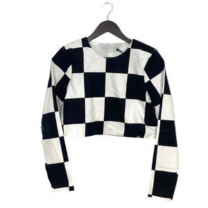 ZARA Checkerboard Print LS Top Mod 7385/431